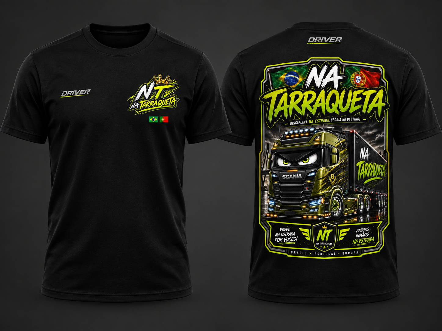 T-Shirt Na Tarraqueta – Driver — apresentação do modelo